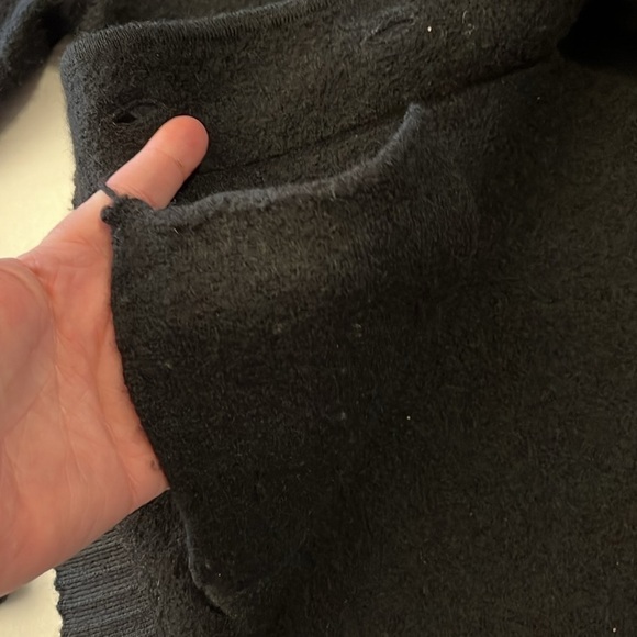 Evan-Picone-M-black-100% Laine wool, Collar button-down cardigan, ribbed details - Picture 8 of 11